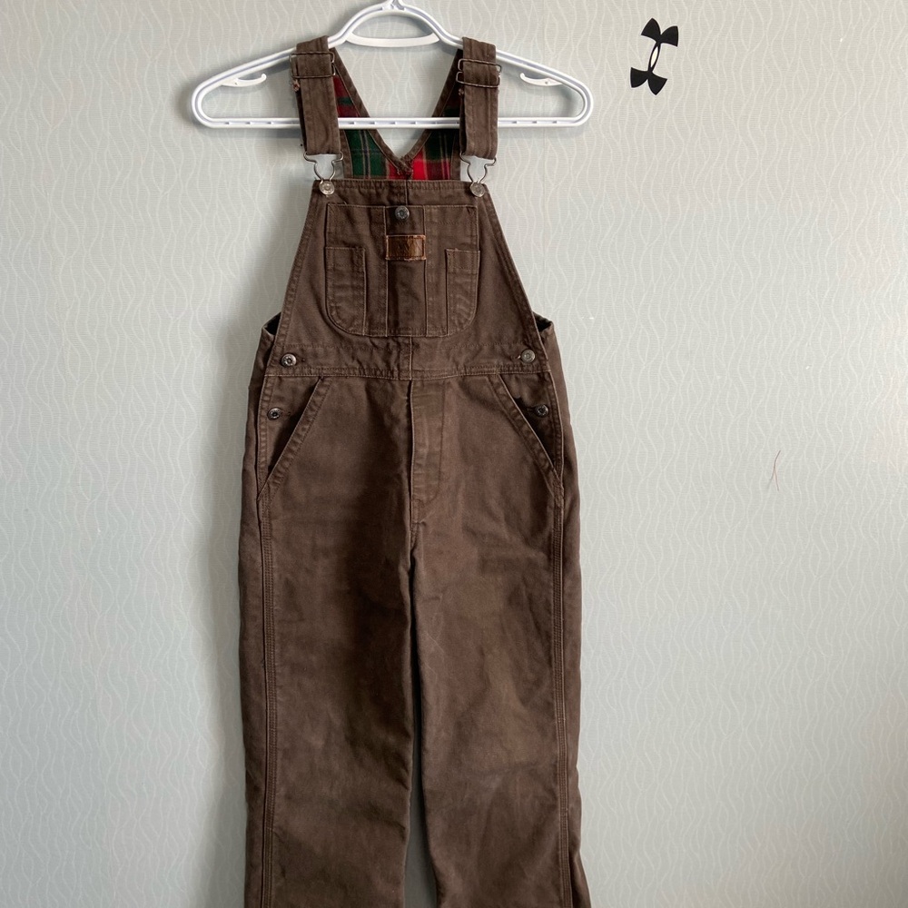 vintage bib coverall Walls youth 8 regular brown